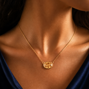 Amber Oval Pendant Necklace